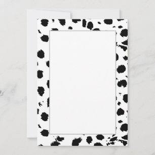 Faire-part Élégant Motif Cheetah noir et blanc