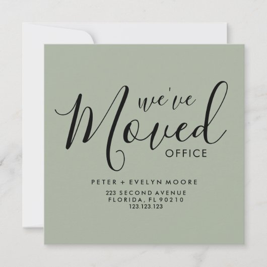 Faire-part elegant moved office business announcement (Devant)