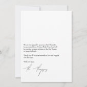 Faire-part Elégant noir et blanc photo de graduation moderne (Dos)