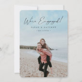 Faire-part Elégant noir main écrite Script Fiançailles photo (Devant)