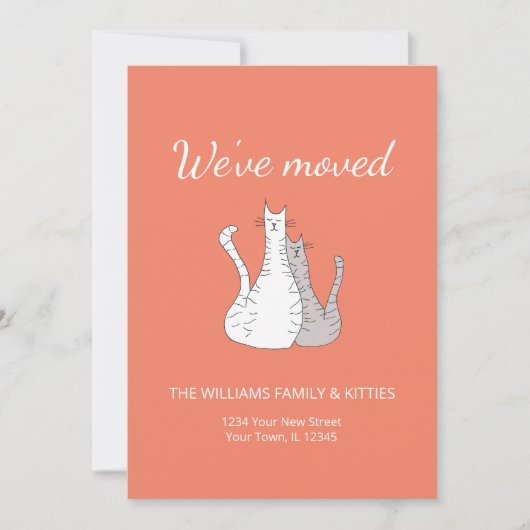Faire-part Élégant Nous avons déplacé les chats mignons Démén (Devant)