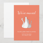 Faire-part Élégant Nous avons déplacé les chats mignons Démén (Devant / Derrière)