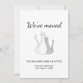 Faire-part Élégant Nous avons déplacé les chats mignons en mo (Devant)