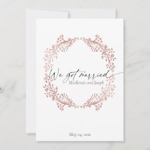 Faire-part Elégant Nous Nous Sommes Mariés Mariage Rose