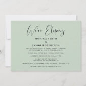 Faire-part Elégant Nous sommes en train d'Eloping Sage Mariag (Devant)
