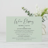 Faire-part Elégant Nous sommes en train d'Eloping Sage Mariag (Debout devant)