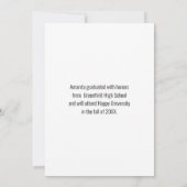 Faire-part Élégant Parties scintillant rose photo Graduation (Dos)