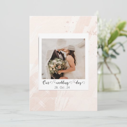 Faire-part Élégant photo de Mariage Customisé (Debout devant)