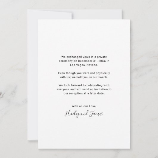 Faire-part Élégant Photo Mariage moderne (Dos)