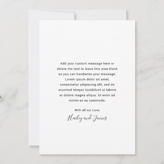 Faire-part Élégant Photo Mariage moderne (Dos)