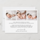 Faire-part Elégant photo moderne Collage Merci naissance (Dos)