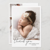 Faire-part Elégant photo moderne Collage Merci naissance (Devant / Derrière)