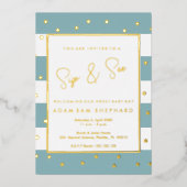 Faire-part élégant pour l'anniversaire d'un bébé g (Recto)