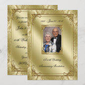 Faire-part élégant pour les 50 ans de mariage (Devant / Derrière)