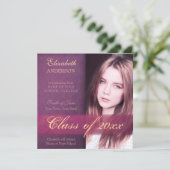 Faire-part Élégant Purple Daughter's Graduation (Debout devant)