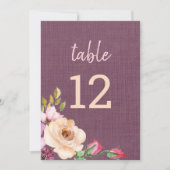 Faire-part Elégant Purple Pêcher Rose toile texturée (Devant)