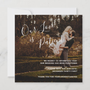 Faire-part Élégant Report de Mariage Moderne avec Photo