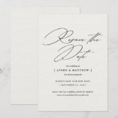 Faire-part Élégant Réservation de Nouvelle Date de Mariage Mi (Devant / Derrière)