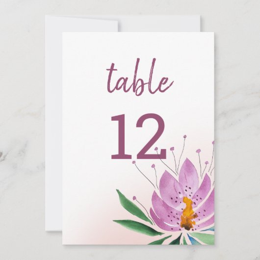 Faire-part Élégant romantique violet lotus aquarelle Art (Devant)