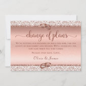 Faire-part Élégant Rose Gold Mariage Changement de plan (Devant)