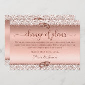 Faire-part Élégant Rose Gold Mariage Changement de plan (Devant / Derrière)