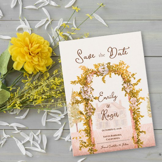 Faire-part Elegant Rustic Garden Arch Wedding Save the Date