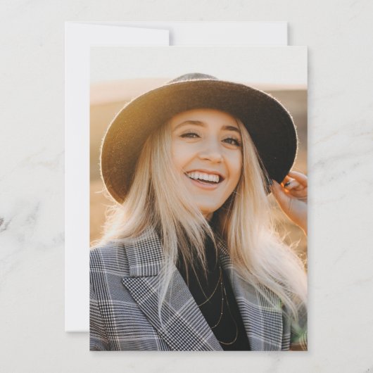 Faire-part Élégant Script 2 Photo Graduation (Dos)