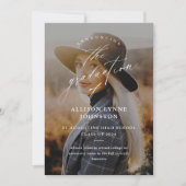 Faire-part Élégant Script 2 Photo Graduation (Devant)