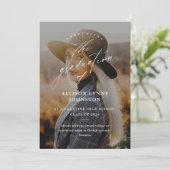 Faire-part Élégant Script 2 Photo Graduation (Debout devant)