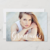 Faire-part Élégant Script Blush Pink Photo Graduation (Devant)