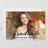 Faire-part Élégant Script College Graduation Photo (Devant)