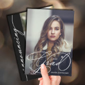 Faire-part Élégant Script de Grad Photo Graduation