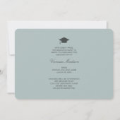 Faire-part Élégant Script Fleurs blanches | Modern Photo Grad (Dos)