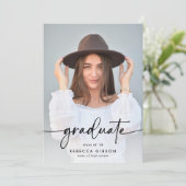 Faire-part Elegant Script Graduate 2 Photo Collage Graduation (Debout devant)