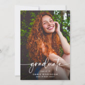 Faire-part Elegant Script Graduate 5 Photo Collage Graduation (Devant)