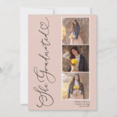 Faire-part Élégant Script Heart 3 Photo Gradueme Annonce (Devant)