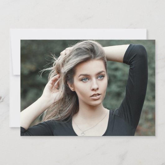 Faire-part Élégant Script moderne 2 Diplôme photo recto verso (Dos)