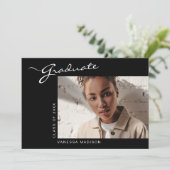 Faire-part Élégant script moderne | Diplôme photo (Debout devant)