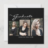 Faire-part Élégant script moderne minimal | 3 Diplôme photo (Devant)