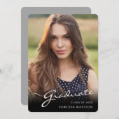 Faire-part Élégant script moderne | Photo tendance (Devant / Derrière)