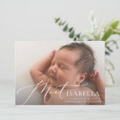 Faire-part Élégant script moderne rencontre deux photos naiss (Debout devant)