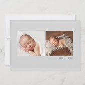 Faire-part Élégant Script Nom bébé photo naissance (Dos)