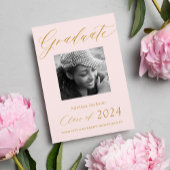 Faire-part Élégant script or diplômé typographie moderne