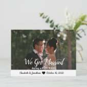 Faire-part Élégant Script Photo Chic Marié pendant la pandémi (Debout devant)