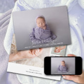 Faire-part Élégant script photo Collage de photos Naissance