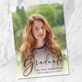 Faire-part Élégant Script Photo Overlay Graduation