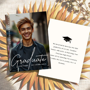 Faire-part Élégant Script Typographie Photo Overlay Graduatio
