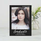 Faire-part Élégant simple texte blanc superposition photo de (Debout devant)