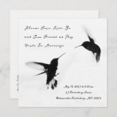 Faire-part élégant simplement avec des tourtereaux (Devant / Derrière)