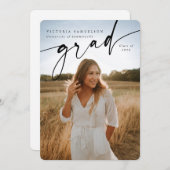 Faire-part Élégant superposition de script deux diplômes de p (Devant / Derrière)